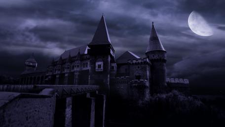 Spooky castle in the moonlight wallpaper