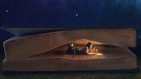 Reading a book wallpaper