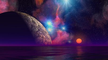 Futuristic sunset wallpaper