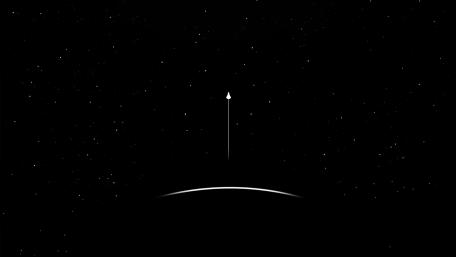 Soaring Rocket in Starry Expanse wallpaper