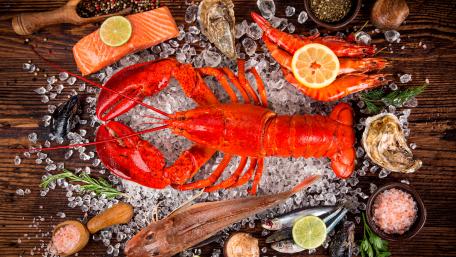 Fresh tasty seafood wallpaper