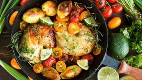 Savory Lemon Chicken with Fresh Vegetables wallpaper