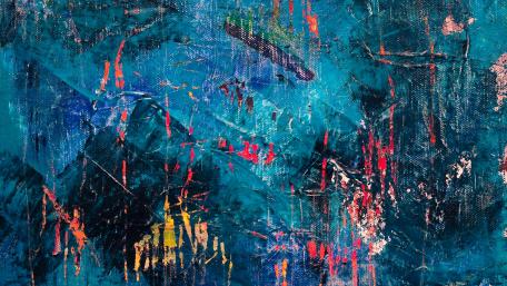 Turquoise abstract painting wallpaper