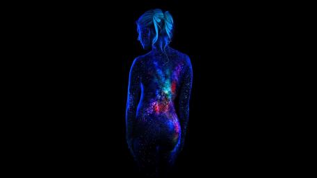 Blue woman wallpaper