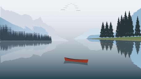 Minimalist landscape refelction wallpaper