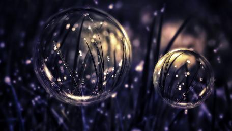 Grass in bubbles wallpaper
