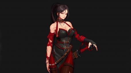 Mystic Warrior in Crimson wallpaper