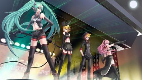 Vocaloid Divas Command the Stage wallpaper