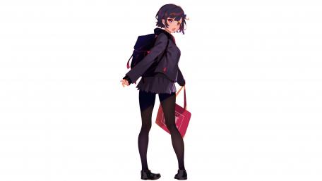Stylish Anime Schoolgirl with a Modern Twist wallpaper