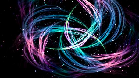 Neon lights on the starry sky wallpaper