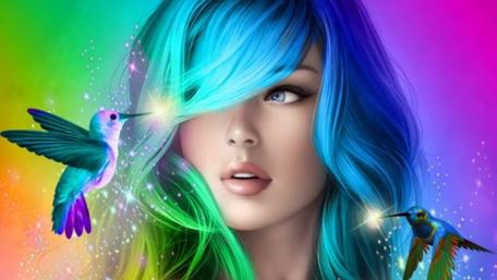 Colorful girl wallpaper