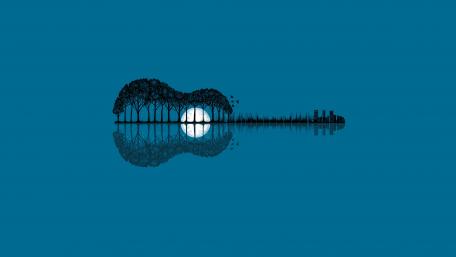 Guitar reflection wallpaper
