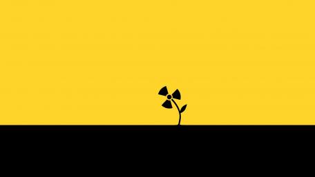 Black and yellow radioctive flower wallpaper