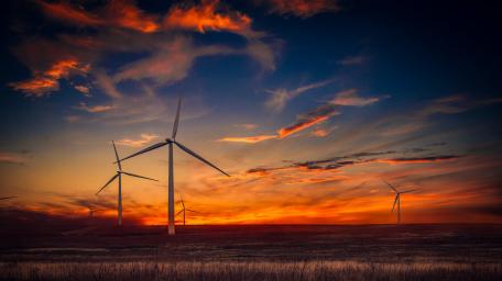 Serene Wind Turbines at Sunset wallpaper