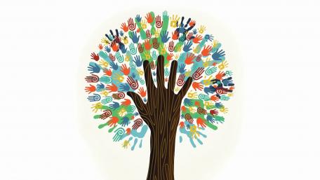 Hand tree wallpaper