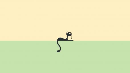 Minimalist black cat wallpaper