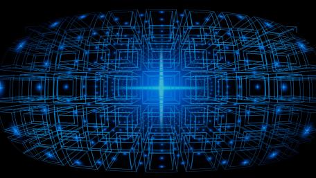 Geometric Blue Symmetrical Vision wallpaper