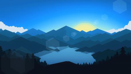 Blue minimal landscape wallpaper
