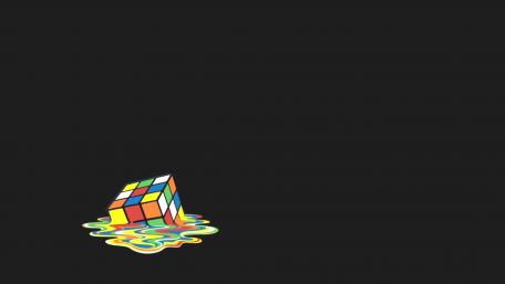 Melting Rubik's Cube wallpaper