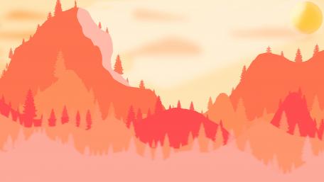 Minimalist landscape illustration wallpaper