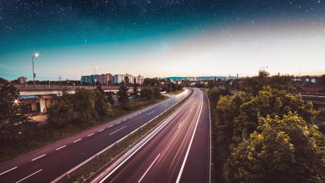 Highway long exposure photography wallpaper