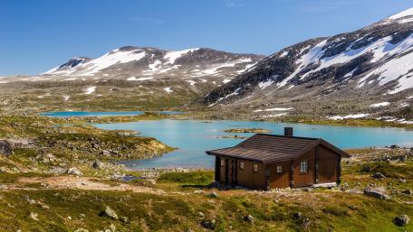 Wooden house in Norway wallpaper
