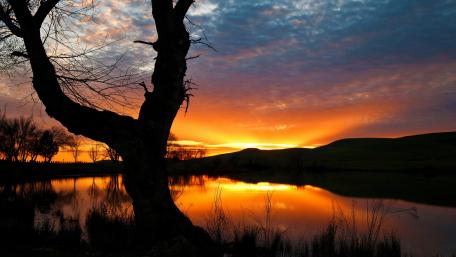 Amazing sunset reflection wallpaper