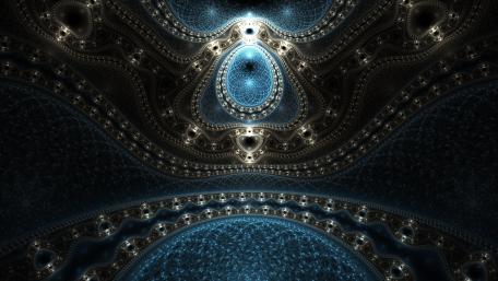 Deep Blue Fractal Patterns in Astral Space wallpaper