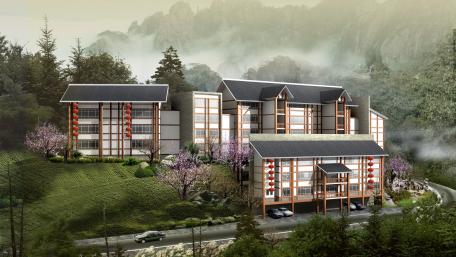 3D model houses wallpaper