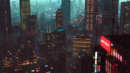 Sci-fi metropolis wallpaper