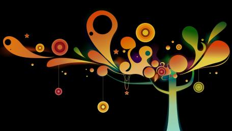 Colorful abstract tree wallpaper
