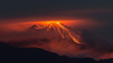 Volcanic eruption with lava wallpaper