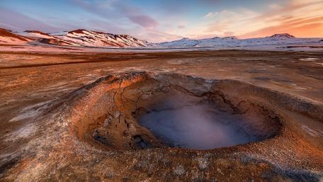 Majestic Crater at Sunrise in Wilderness wallpaper