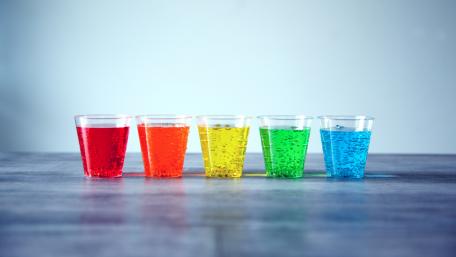 Vibrant Shot Glasses in a Row wallpaper