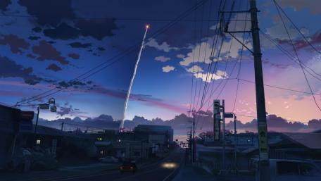 Twilight Whispers in the Anime Metropolis wallpaper