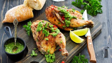 Succulent Grilled Chicken with Fresh Herbs and Lemon wallpaper