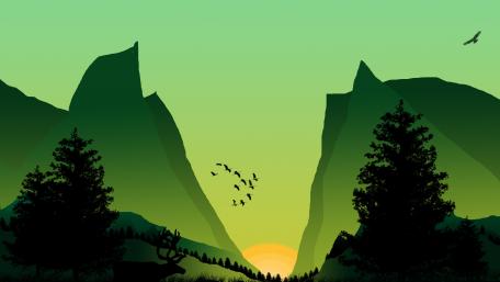 Green landscape wallpaper