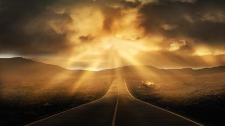 Sunbeams in the clouds wallpaper