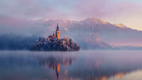 Mariinsky Church, Bled Island, Slovenia wallpaper