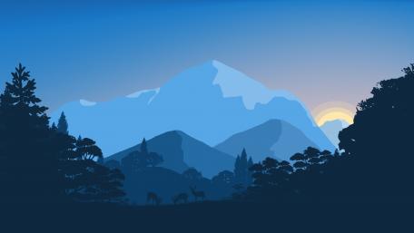 Blue fantasy minimal landscape wallpaper