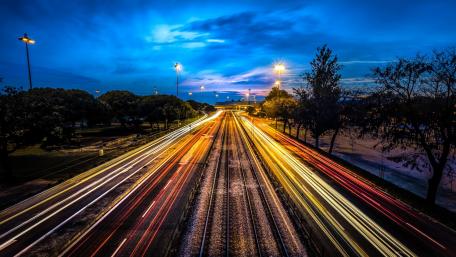 Road by night (Lisbon, Portugal) wallpaper