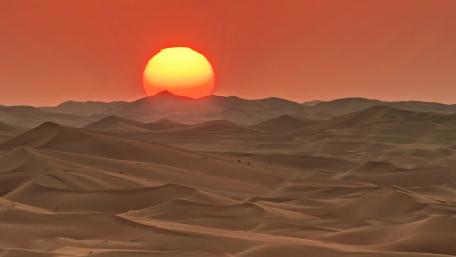 Desert Sunset Over Dunes wallpaper