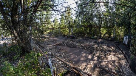 Abandoned amusement park after Chernobyl disaster wallpaper