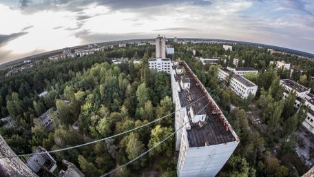Chernobyl and Pripyat aerial photography wallpaper