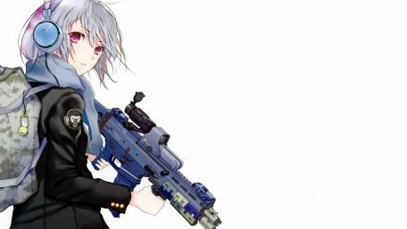 Anime girl with gun wallpaper