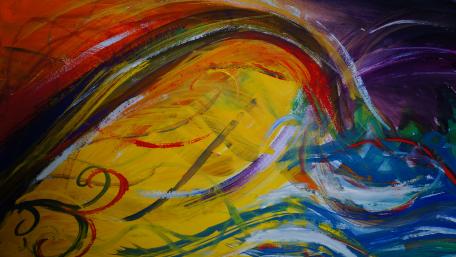 Colorful waves abstract art wallpaper