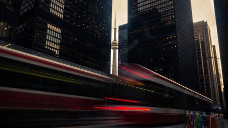 Urban Light Trails in a Metropolis Scene wallpaper