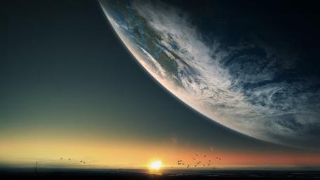 Sun and Earth - Epic Fantasy Landscape wallpaper