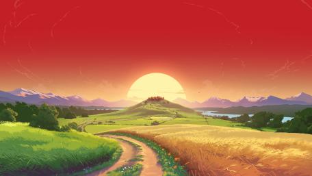 Beutiful sunset - Fantasy art wallpaper