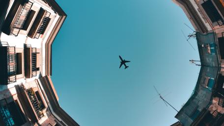 Urban Sky in Fisheye Perspective wallpaper